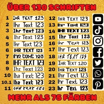 Autoaufkleber 2X WUNSCHTEXT 10-20cm Namen Werbung Schriftzug Tuning sticker NEW 