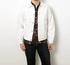 LEVI'S Men’s Trucker Type 2 Premium Denim Jean White Jacket Size XL