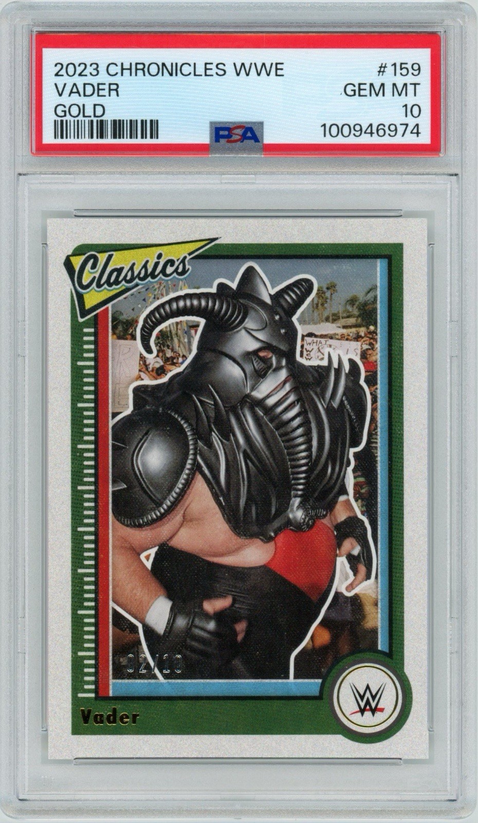 PSA 10 Vader 2023 Panini Chronicles WWE Classics #159 Gold Parallel /10 