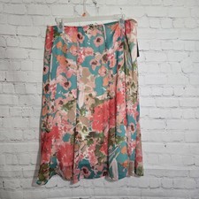 Vtg Y2K Floral Chiffon Skirt Sz L Layered Fairy Romantic Ethereal SoftGirl
