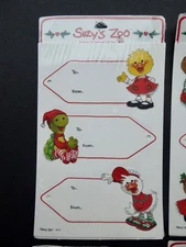 Lot Of 4 Suzy’s Zoo Vintage '89 Sealed Christmas Gift Tags Pkgs = 48 Large Tags!