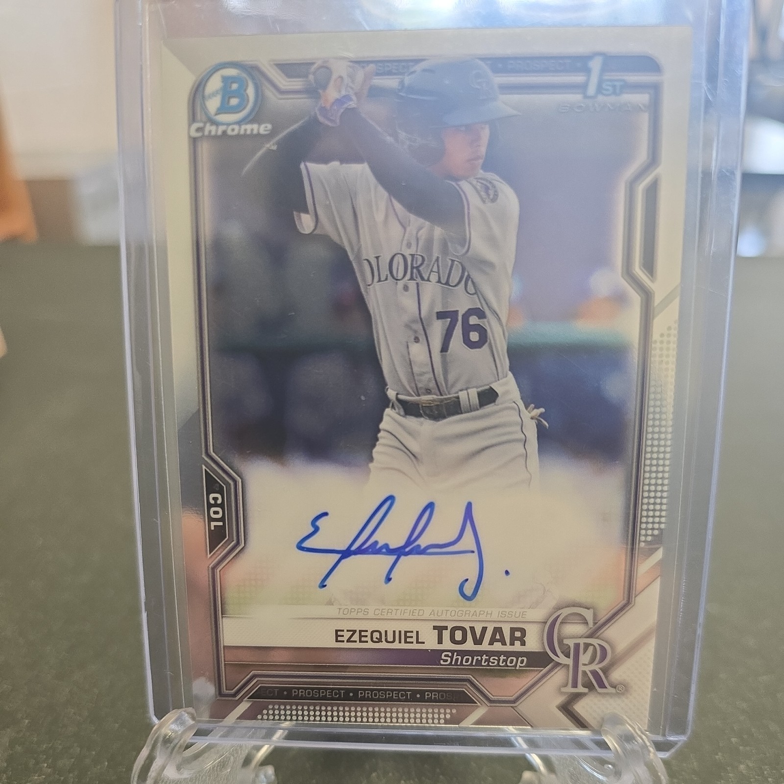 2021 Bowman Chrome - Prospect Autographs Ezequiel Tovar #CPA-ETO (AU, RC) view 1