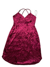 Windsor Crushed Velvet Spaghetti-Strap Mini Dress - Magenta