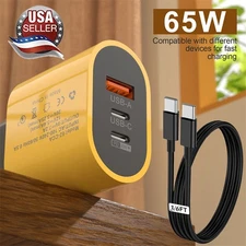 PD + USB 65W Phone Fast Charger & Cable For iPhone 17 15 Pro Max 16e 14 Plus 13