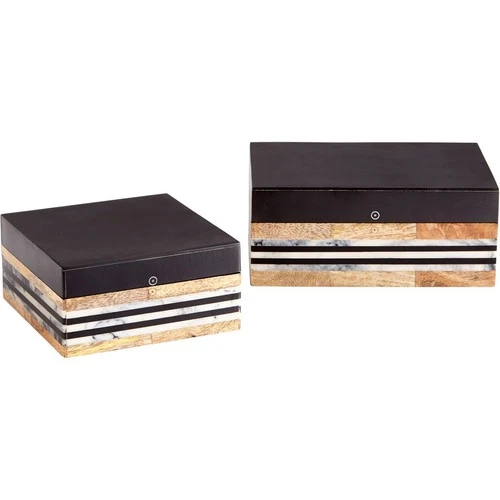 Cyan Design 10233 Avondale Natural And Black Container, Large - Picture 2 of 6