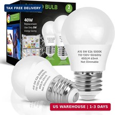 LED Refrigerator Light Bulb, 40W 2 Count Pack of 1 , Daylight White
