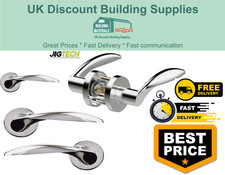 3 X Jigtech Door Handle Polished Chrome  Cresta Lever On Rose JTC2000