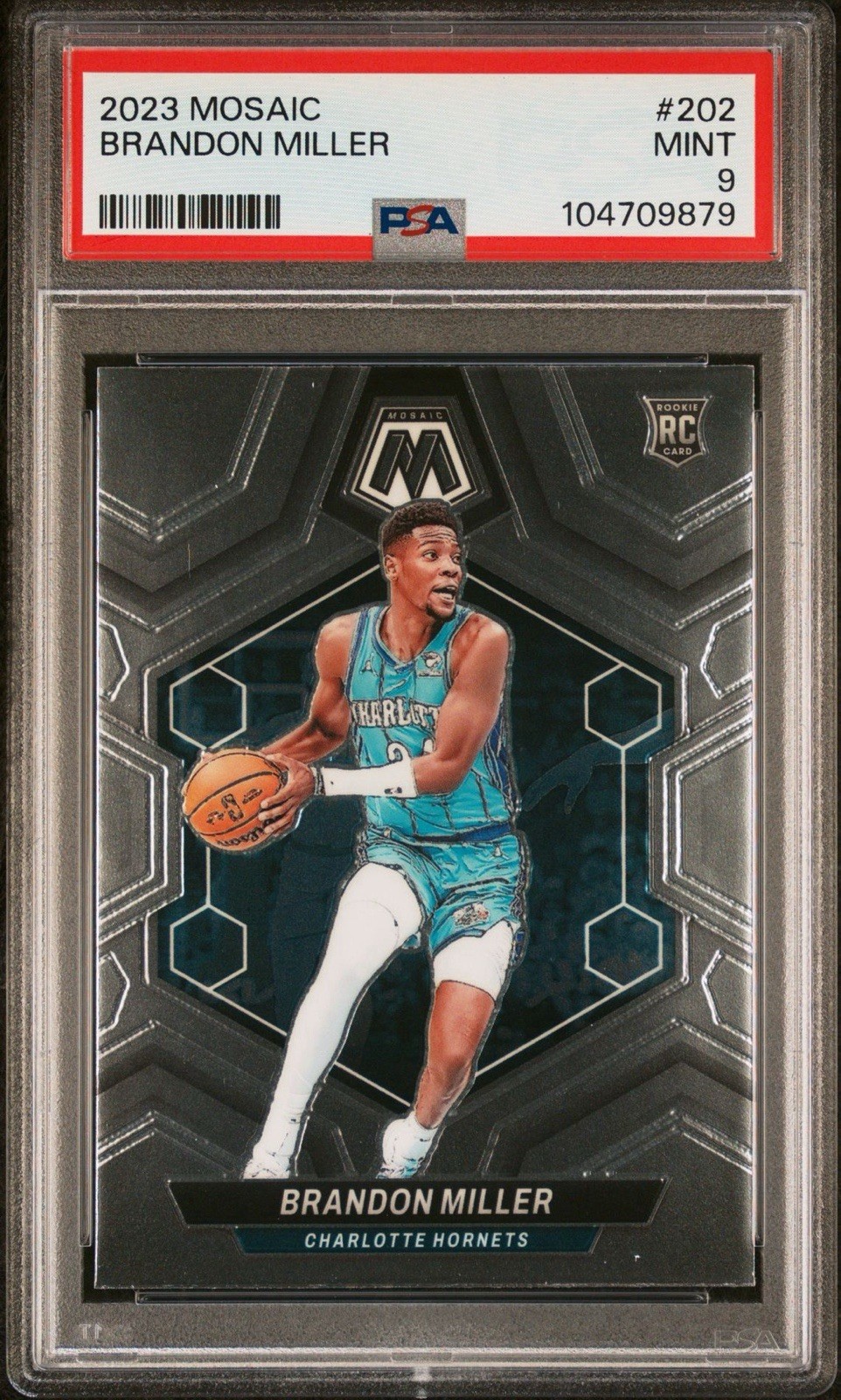 2023-24 Panini Mosaic - Rookies Brandon Miller #202 (RC) PSA 9 MINT