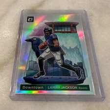 2024 OPTIC Lamar Jackson Downtown #1 Panini SSP Ravens Football Card