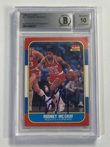 1986 Fleer Rodney McCray #71 Signed Autograph Houston Rockets BAS 10 ...