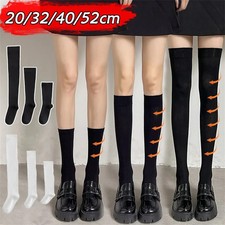 Solid Color Black White Long Socks 20 32 40 52cm JK Japan Style School Girls Thi