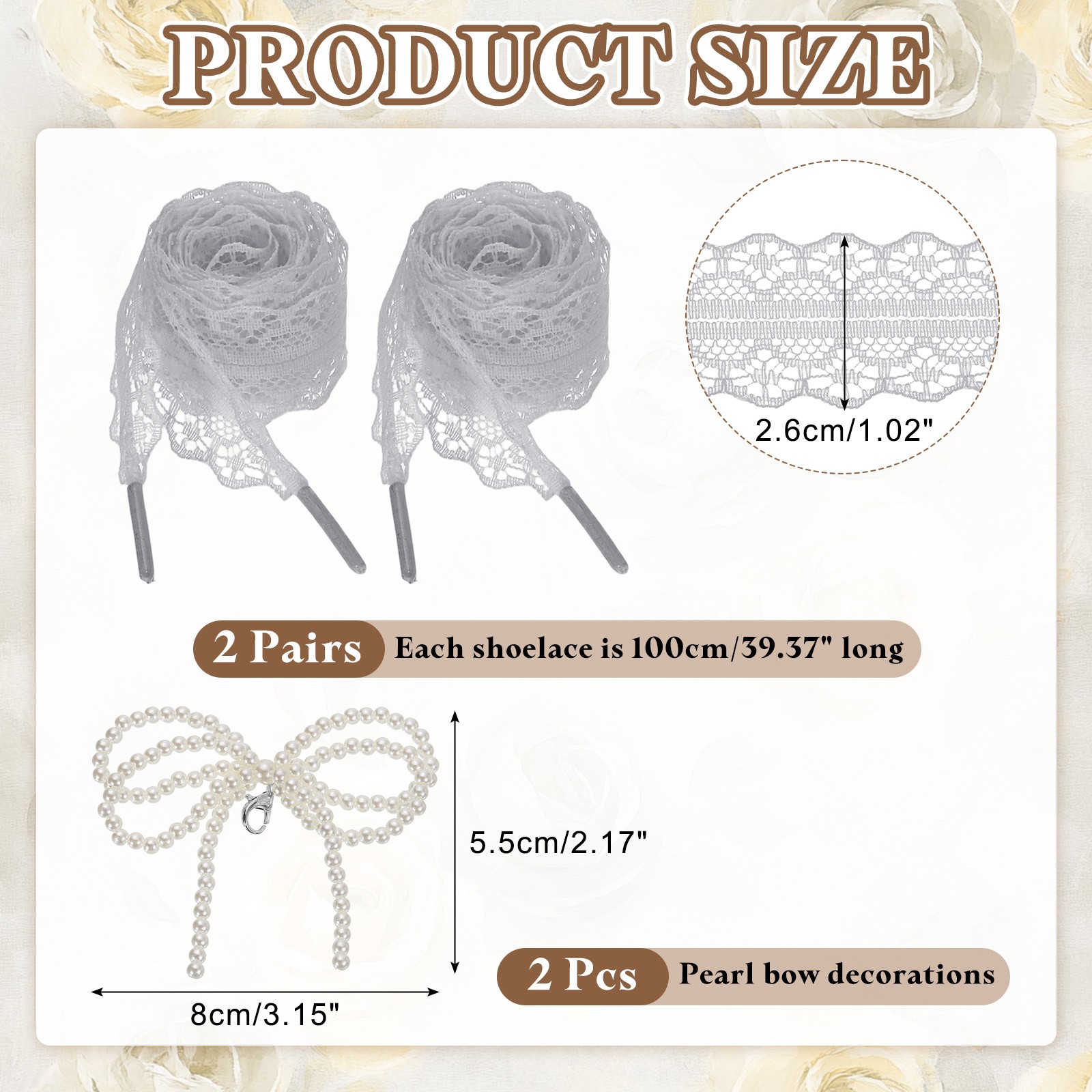 APL 2 Paia Lacci Piatti per Scarpe 2.6CM Larghezza 100CM Lunghezza Lacci per Scarpe in Pizzo Grigio