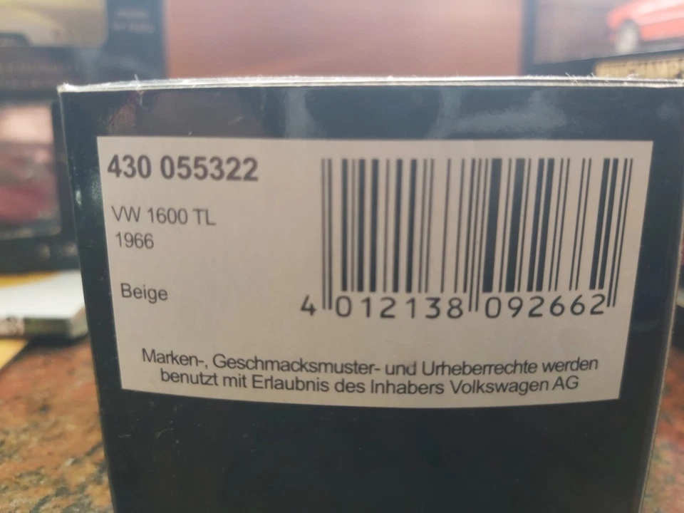 VW 1600 Tl Minichamps 1 43 1 Of 768 Pz - Immagine 2 di 2