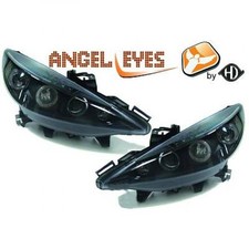 Design Scheinwerfer Set klarglas/schwarz ANGEL EYES für Peugeot 207 06-12 POS.R