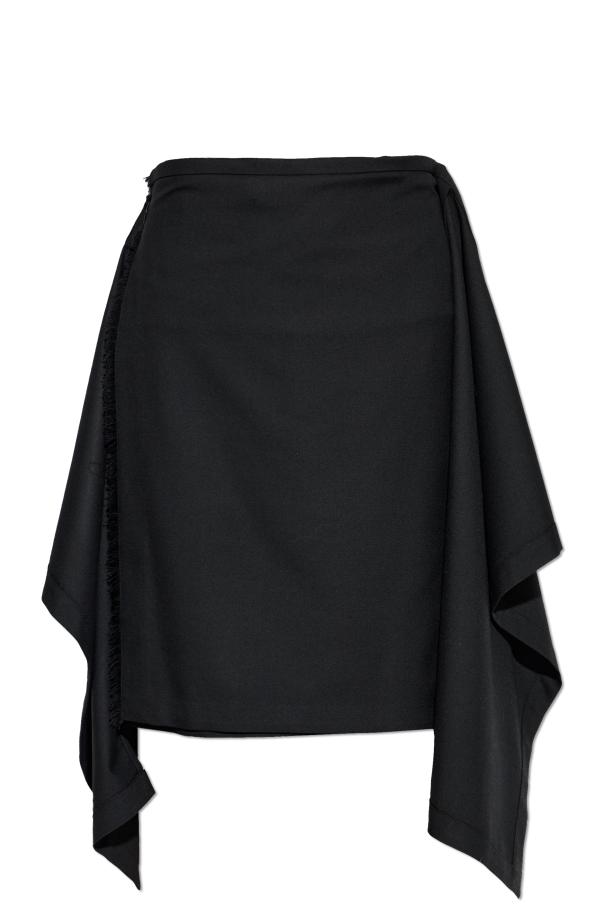 ALEXANDER MCQUEEN Black Asymmetric Pleated Skirt New & Authentic