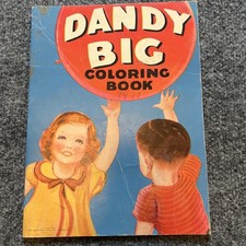 Dandy Big Coloring Book Saalfield Publishing 1940 Children  s VTG Paper