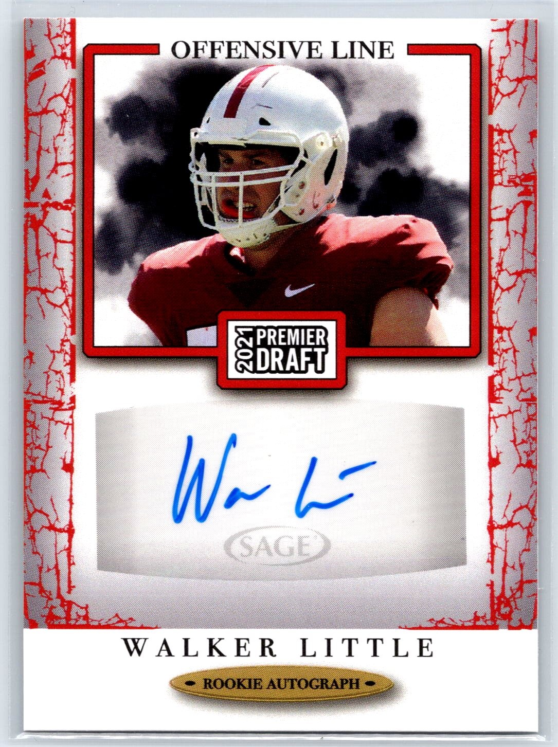 Walker Little Sage Hit Premier Draft Autograph #A88 Red
