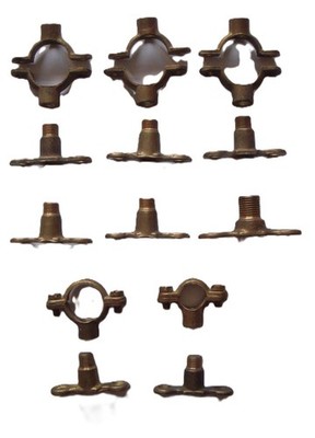 4 x 22 mm massiv Messing Munsen Rohrringe Clip Klemmstützen Abstandshalter Wandplatten