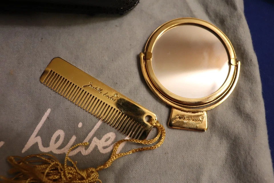 Bolso sin asas vintage Judith Leiber AZUL MARINO lagarto bordado borla Foto 2 de 4