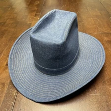 Vtg Levi's Strauss Blue Denim Cowboy Western Hat Rodeo USA Made Measures 7 3/8