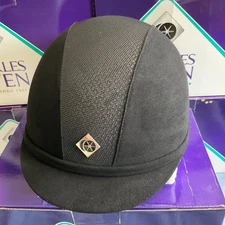 Charles Owen V8 Riding Helmet Black & Silver Size 7 3/8 - 60cm -Brand New in Box