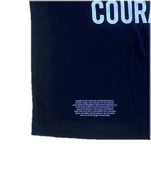 Camiseta para mujer Chaos And Kindness Courage cuello en V mediana negra inspiradora Foto 4 de 4