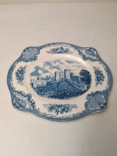 Johnson Bros Old Britain Castles Dudley Castle 1792 Servierplatte 27 cm Blau