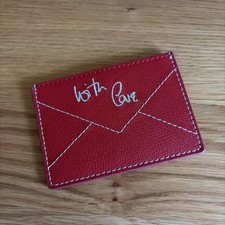 LULU GUINNESS ‘With Love’ LEATHER CARD WALLET in RED Brand New with Card Tag