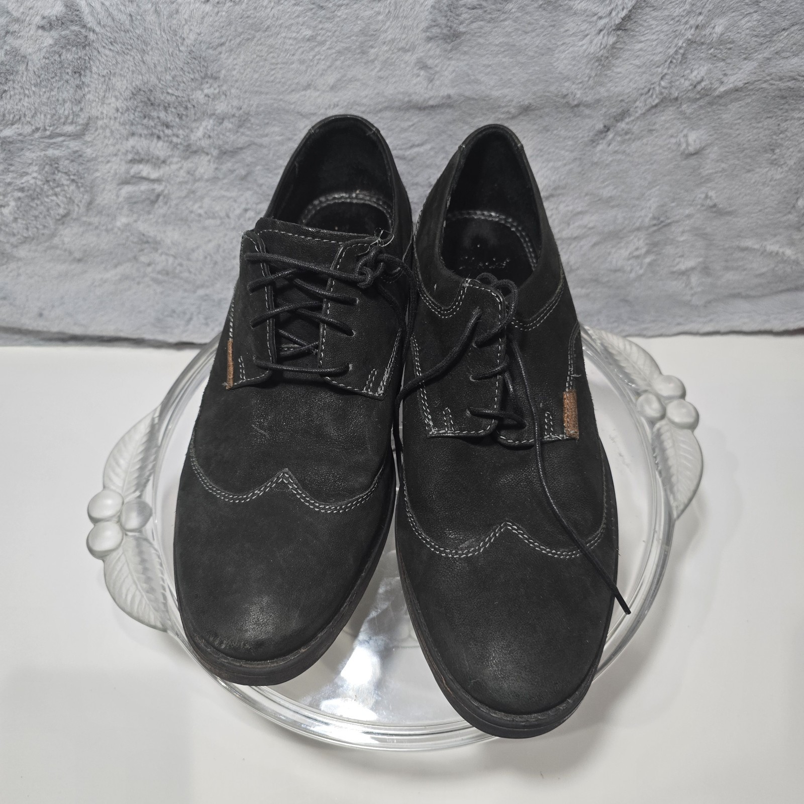 SAOLA Scarpe stringate Clarks nere nabuk formali pelle alare Oxford derby derby uomo 9M