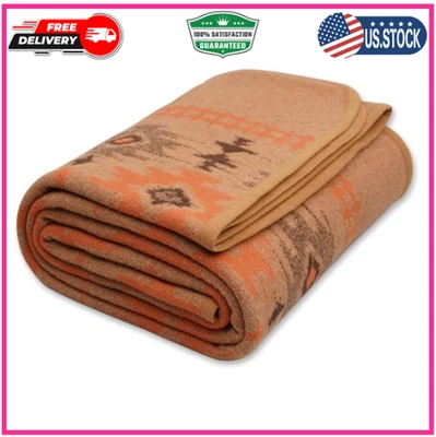 ACUSHLA Merino Wool Blanket - 87X63 Warm Thick Washable Large Bed Couch Camping Outdoor