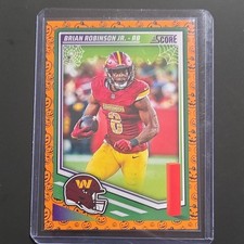 Panini Score 2025 Brian Robinson Jr. Commanders Card #176 Pumpkin Parallel