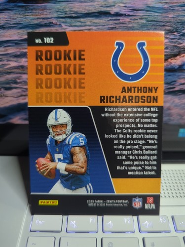 Anthony Richardson 2023 Panini Zenithe Football RC Rookie #102 Indianapolis Colts - Bild 2 von 2