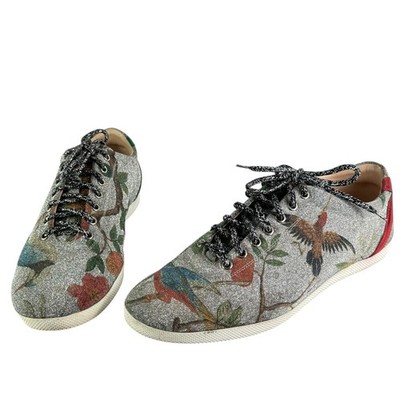 GUCCI 449985 Sparkle Tian Bird Silk Men's Sneakers Made in Italy