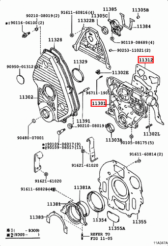Genuine Hiace LXH22 LXH18 LXH12 LH184 5L 2L Timing Gear Cover Case w Gasket - Picture 15 of 20