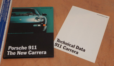 ORIGINAL 1994 PORSCHE 911 - THE NEW CARRERA SALES BOOK & TECHNICAL DATA BROCHURE