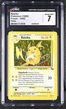 CGC 7 Raichu 14/62 Holo Carta Pokemon Classificata Fossil