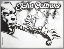 JOHN COLTRANE – rare original 1968 French art poster designed by Francis Paudras