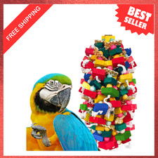 Extra Large Bird Toys for Macaws Cockatoos Amazons Chew Natural Wood Foraging