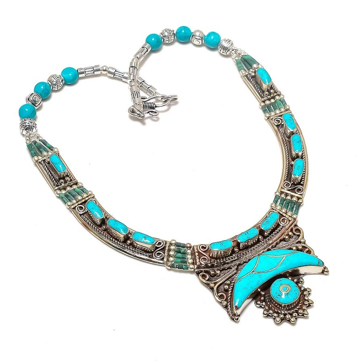 Ciondolo Fatto A Mano Con Pietra Preziosa Turchese: Eleganti - Foto 11