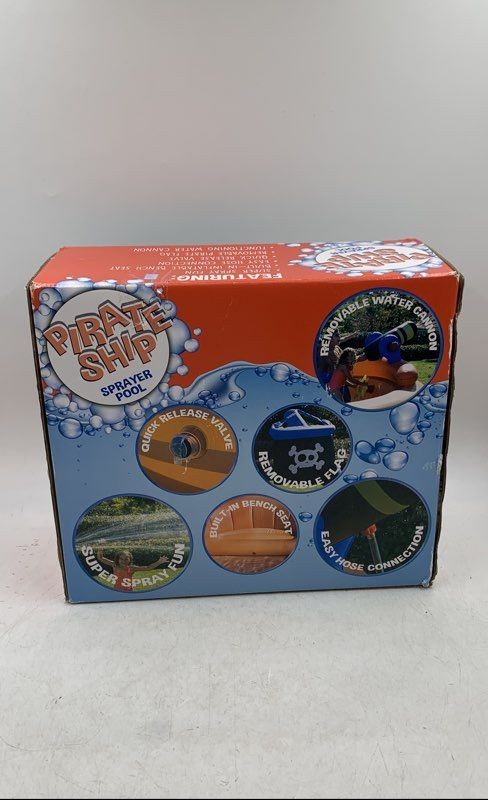 Pirate Ship Sprayer Outdoor Built-In Inflatable Pool For 6+ Age By Banzai