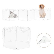 Clear Acrylic Pet Gate Folding 4-6pcs Panel Freestanding Gate For Small Dog