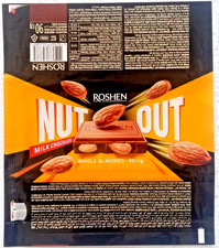 Roshen Nut Out Milk Chocolate Wrapper Ukraine 2024 Nuts Candy Bar Collectible