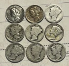 9 Mercury Silver Dimes - 90% Silver