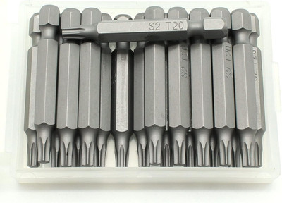 20 Pc T20 Torx 6 Point Impact Ready 2 Inch Length Screwdriver Insert Bits