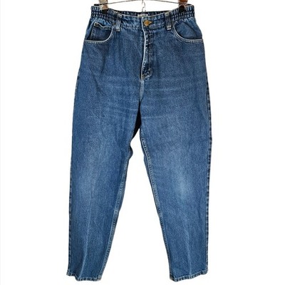 LL Bean Original Fit Relaxed Jeans Womens 10P Elastic Waist Straight Leg Mom 90s