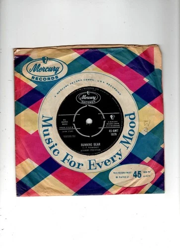 JOHNNY PRESTON - RUNNING BEAR / MY HEART KNOWS. UK 1960 ORIG 7" & CO/SLEEVE. VG+