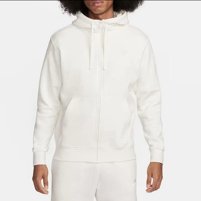 Nike Sportswear Club Fleece Full Zip Hoodie Sail White Men s XL BV2645-133