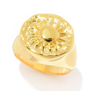 Authentic MAYAMAR Gold Plated Polished Sun Signet Style Ring, size 6 -