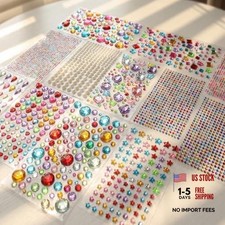 3521 Pieces Self Adhesive Jewels for Crafts, Gems Stickers for Kids - Flat Back