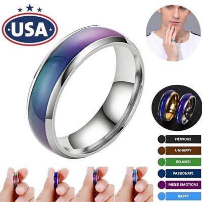 Stainless Steel Color Changing Mood Ring Temperature Rings For Women & Men USA